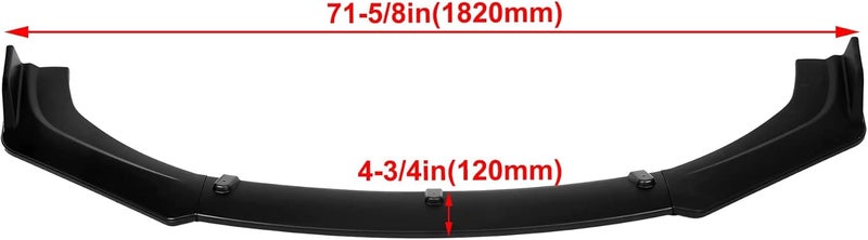 Kojem 3Pcs Front Bumper Lip Compatible with 2016-2021 Honda Civic 10th 4DR Sedan Under Chin Spoiler Splitter Plastic (Matte Black) NOT Fit 2D Coupe and 5D Hatchback - Image 2